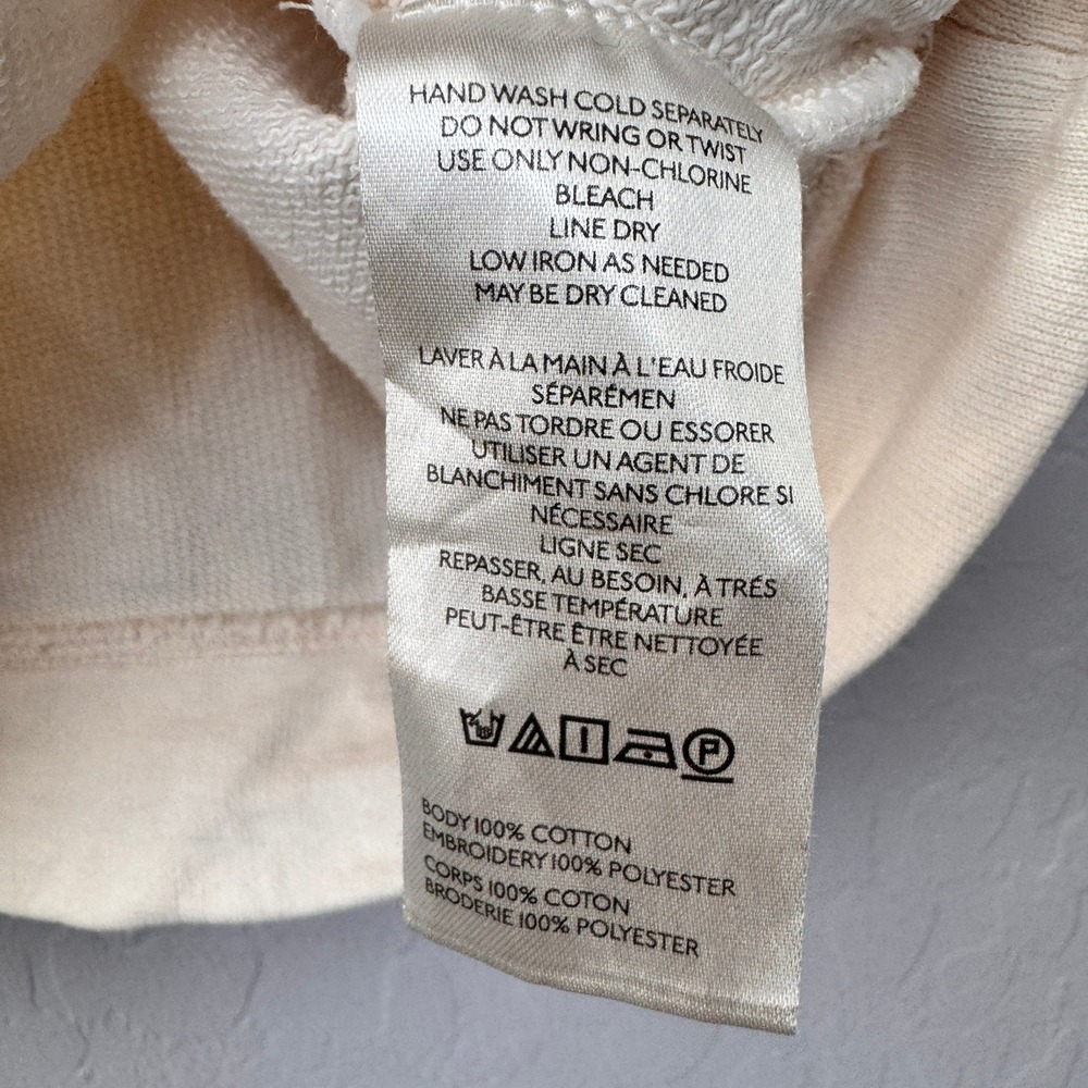 Anthropologie XLarge Sleeveless Sweatshirt Cream Sleeveless Floral Lace Applique - Picture 5 of 7